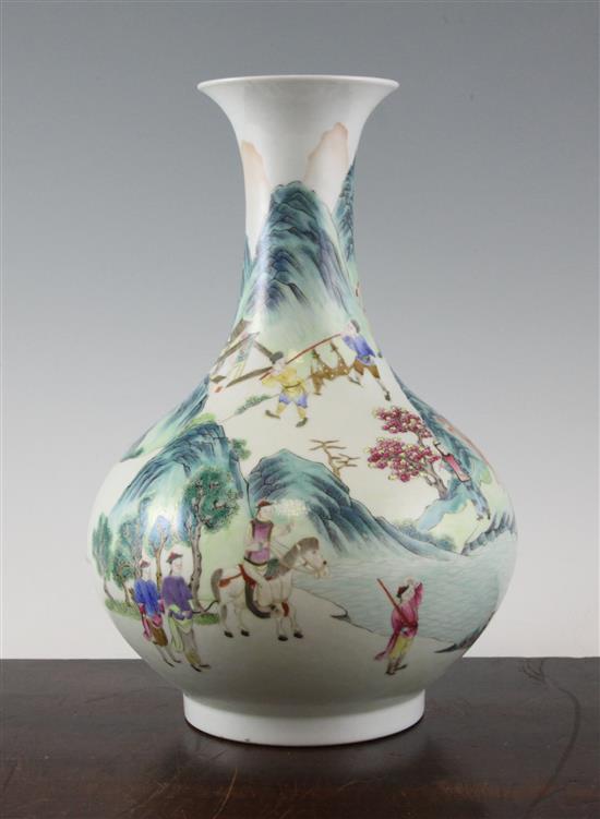 A Chinese famille rose pear shaped vase, 28cm.